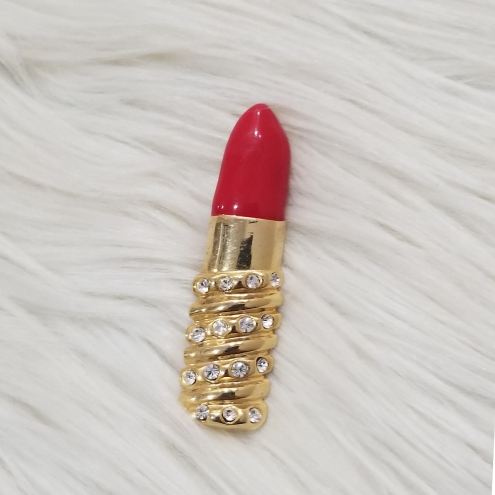 Vintage lipstick brooch